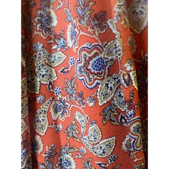 Max Studio London Floral VNeck 3/4 Sleeve Lined Maxi Dress Ruffled Hem Small NWT - Picture 5 of 10